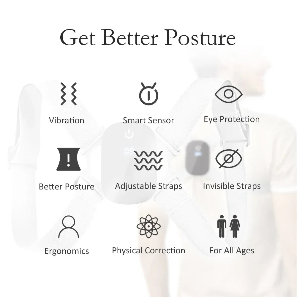 Smart Correction Belt Sensor Orthosis Invisible Reminder Adult & Child Sitting Posture Hunchback Back Smart Posture Corrector