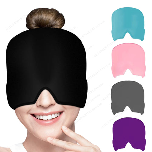 Pain de tête soulagement de la Migraine chapeau Gel glace compresse froide thérapie casquette glace tête enveloppement Pack masque pour les yeux pour soulager la pression douleur chapeau de glace